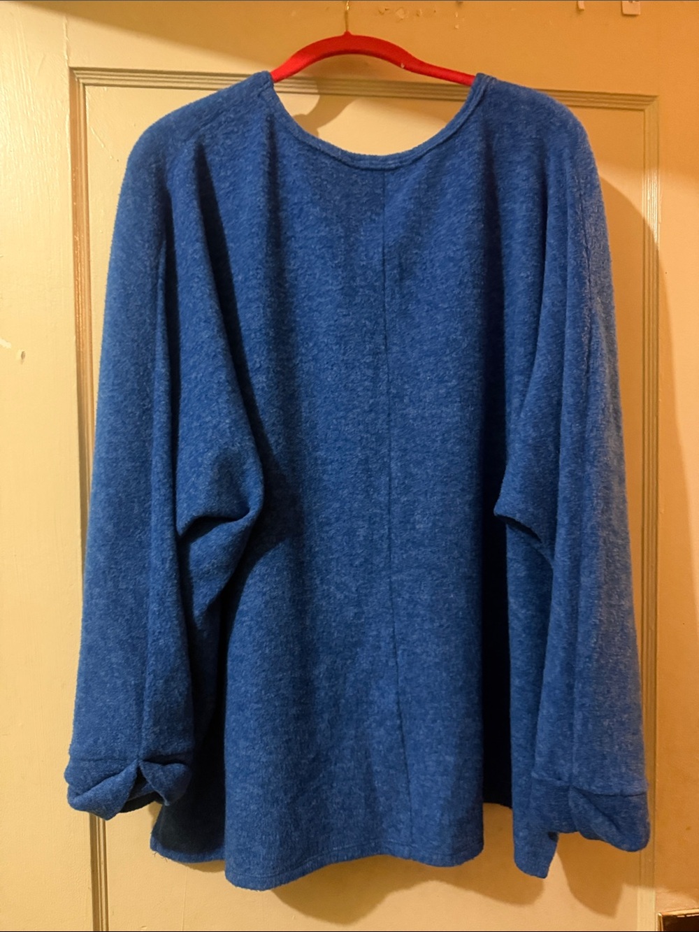 Zenana Outfitters Vibrant Blue V-Neck Oversized Pullover - Picture 3 of 3